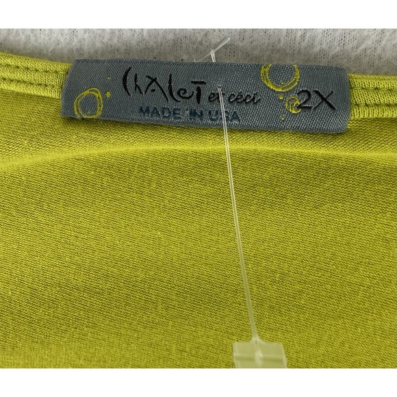 Chalet et Ceci Artsy Lagenlook Asymmetic Hem 3/4 Sleeve Tunic Bamboo B52402 - Picture 8 of 11